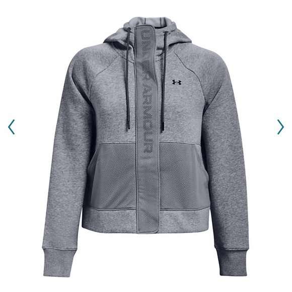 ⭐️Womens Rival Fleece Mesh Full Zip Hoodie by Under Armour, Large/Teal - Picture 10 of 13